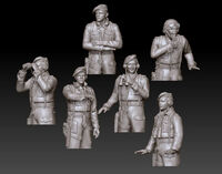English Tank Crew WW II, 5 Half Figures