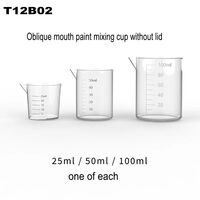 Oblique Mouth Paint Mixing Cup without Cover - 3 pcs（25ml / 50ml / 100ml） - Image 1