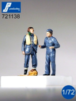 RAF Pilot standing and mechanic WWII - 2 figures